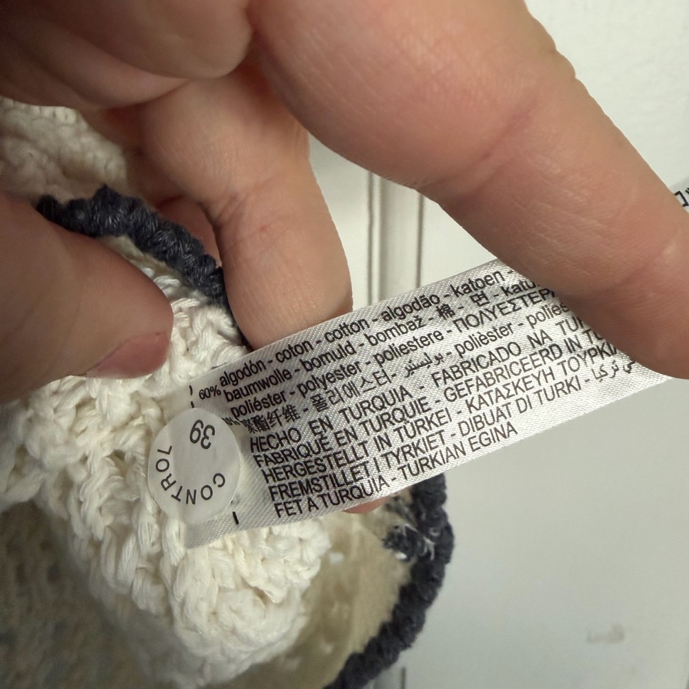 ZARA Cream Crochet Knit Short Sleeve Cardigan Top | Button Front Boho - Picture 9 of 9
